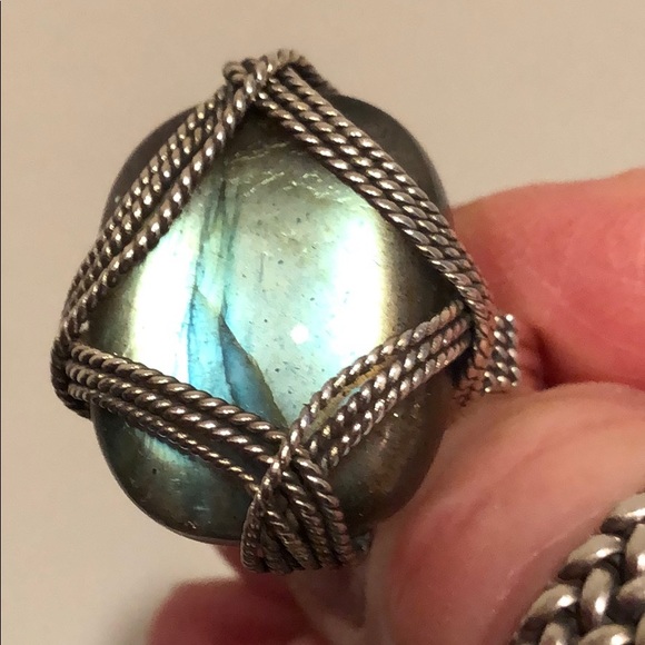 RING AUTHENTIC LABRADORITE GEMSTONE - Picture 5 of 8